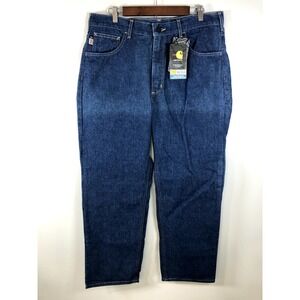 New Carhartt Men's Flame Resistant Denim Jeans Size 38X30